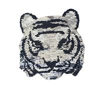 P Prettyia Wende-Pailletten Aufnäher Tiger Motiv Bügelbild Aufbügler Patches Applikation für T-Shirt Jeans Kleidung Taschen-Tiger