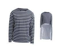 P136 Mantis Unisex Oberteil Langarmshirt im bretonischen Stil Navy XXL