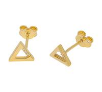 Paar 585 Gold Ohrstecker Dreieck mit Zirkonia Ohrschmuck Ohringe Solitär 14K