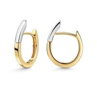 Paar Creolen "375/- Gelbgold bicolor glanz", gold (mehrfarbig), FASCINATION BY ELLEN K., Ohrringe, Damen, one-size, Gold (64228528-0) mehrfarbig