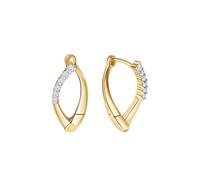 Paar Creolen "375/- Gelbgold bicolor Zirkonia", bunt (mehrfarbig, weiß), FASCINATION BY ELLEN K., Ohrringe, Damen, one-size, Gold (54450063-0) mehrfarbig, weiß