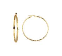Paar Creolen "375/- Gelbgold diamantiert Ø 45mm", gelb, FASCINATION BY ELLEN K., Ohrringe, Damen, one-size, Gold (46114127-0) gelb