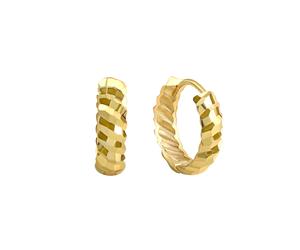 Paar Creolen "375 Gelbgold diamantiert", gelb, FASCINATION BY ELLEN K., Ohrringe, Damen, one-size, Gold (55752105-0) gelb