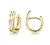 Paar Creolen "375/- Gelbgold glanz Zirkonia", gelb, weiß, FASCINATION BY ELLEN K., Ohrringe, Damen, one-size, Gold (77959312-0) gelb, weiß