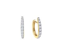 Paar Creolen "585/- Gelbgold bicolor Zirkonia", gold (mehrfarbig, weiß), FASCINATION BY ELLEN K., Ohrringe, Damen, one-size, Gold (79750366-0) mehrfarbig, weiß