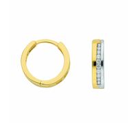 Paar Creolen ADELIA´S "Creolen Ohrringe 585 Gold ( 14K ) mit Zirkonia - Goldohrringe", silber, Ohrringe, Damen, Damen, Gold, Goldohrringe (45852623-0) silber