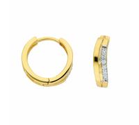Paar Creolen ADELIA´S "Creolen Ohrringe 585 Gold ( 14K ) mit Zirkonia - Goldohrringe", silber, Ohrringe, Damen, Damen, Gold, Goldohrringe (94430118-0) silber