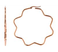 Paar Creolen ADELIA´S "Damen Creolen aus poliertem Edelstahl mit Blume - - Ø 65 mm", silber, Ohrringe, Damen, Damen, Edelstahl (69605426-0) silber