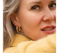 Paar Creolen ADELIA´S "Damen Ohrringe - Creole aus Edelstahl", Damen, Gr. Damen, Edelstahl, silber, Ohrringe, Schöne Geschenkidee zum Jubiläum (72081002-0) silber