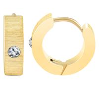 Paar Creolen ADELIA´S "Ohrringe - Creole aus Edelstahl mit Strass Steinchen", Damen, Gr. Damen, Edelstahl, gold, Ohrringe, Ideal als Geschenk - dezent und elegant (45523626-0) gold