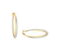 Amor Creolen Damen Ohrschmuck, 3,6 cm, Bicolor, Kommt in Schmuck Geschenk Box, 2013606