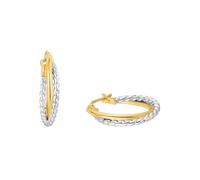 Amor Creolen für Damen, Gold 375, mehrfarbig Bicolor