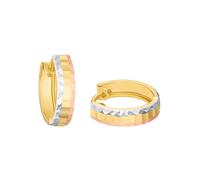 Amor Creolen Damen Ohrschmuck, 1,2 cm, Tricolor, Kommt in Schmuck Geschenk Box, 2013733