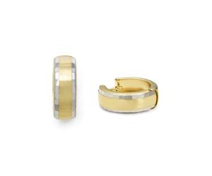 Paar Creolen AMOR "2013744", gold (gelbgoldfarben, weißgoldfarben), Ohrringe, Damen, Gelbgold 375 Weißgold 375, Gelbgold 375, Weißgold 375 (23516920-0) gelbgoldfarben, weißgoldfarben