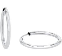 Paar Creolen AMOR "2013860", weiß (weißgoldfarben), Ohrringe, Damen, Weißgold 375 (79934354-0) weißgoldfarben