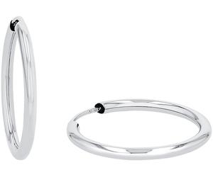 Paar Creolen AMOR "2013860", weiß (weißgoldfarben), Ohrringe, Damen, Weißgold 375 (79934354-0) weißgoldfarben