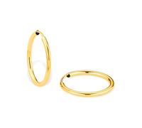 Paar Creolen AMOR "2013894", gelb (gelbgold, 375), Ohrringe, Damen, 17mm, Gelbgold 375 (752605-0) gelbgold, 375