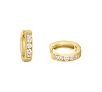 Paar Creolen AMOR "2014167", gold (goldfarben,weiß, kristallweiß), Ohrringe, Damen, Gelbgold 375, Made in Germany - mit Zirkonia (synth.) (29801546-0) goldfarben,weiß, kristallweiß