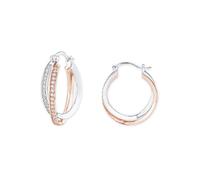 Paar Creolen AMOR "2022047" Ohrringe Gr. Silber 925 (Sterlingsilber), rosegold (silberfarben, roségoldfarben, weiß) Damen Creolen mit Zirkonia (25301526-0)