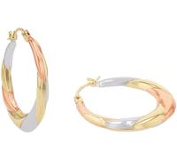 Paar Creolen AMOR "2023585", gold (gelbgoldfarben), Ohrringe, Damen, Gelbgold 375 (54499628-0) gelbgoldfarben