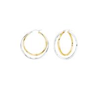 Paar Creolen AMOR "2026242", gold (silberfarben, gelbgoldfarben), Ohrringe, Damen, Silber 925 (Sterlingsilber) (76233236-0) silberfarben, gelbgoldfarben