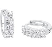 Paar Creolen AMOR "9038275", silber (silberfarben, weiß, weiß), Ohrringe, Damen, Silber 925 (Sterlingsilber), mit Zirkonia (synth.) (27556424-0) silberfarben, weiß, weiß