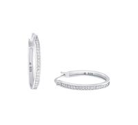 Amor Creolen Damen, Silber, onesize, 2 mm, Weiß, Silber 925, rhodiniert 9958313