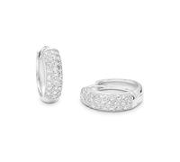 Paar Creolen AMOR "9959419", silber (silberfarben, kristallweiß), Ohrringe, Damen, Silber 925 (Sterlingsilber), mit Zirkonia (synth.) (738640-0) silberfarben, kristallweiß