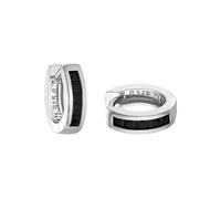 Paar Creolen AMOR "Black Hoops", silber (silberfarben, schwarz, schwarz), Ohrringe, Damen, Silber 925 (Sterlingsilber), mit Zirkonia (synth.) (48632525-0) silberfarben, schwarz, schwarz