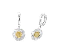 Paar Creolen AMOR "Blume", gold (silberfarben, gelbgoldfarben), Ohrringe, Damen, Silber 925 (Sterlingsilber) (97213100-0) silberfarben, gelbgoldfarben