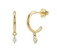Paar Creolen AMOR, gold (gelbgoldfarben, weiß, weiß), Ohrringe, Damen, Silber 925 (Sterlingsilber), mit Zirkonia (synth.) (50927128-0) gelbgoldfarben, weiß, weiß