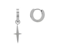 Paar Creolen AMOR "inkl. 1 Kreuz-Anhänger", edelstahlfarben, Ohrringe, Herren, Edelstahl (43845654-0) edelstahlfarben