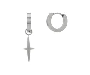 Paar Creolen AMOR "inkl. 1 Kreuz-Anhänger", edelstahlfarben, Ohrringe, Herren, Edelstahl (43845654-0) edelstahlfarben