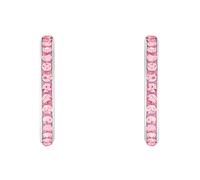 Paar Creolen AMOR "Pink Passion", bunt (silberfarben, rosa, rosa), Ohrringe, Damen, Silber 925 (Sterlingsilber), Paar Creolen, mit Kristallglas (13679866-0)