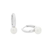 Paar Creolen AMOR "Schmuck Geschenk, Perle", silber (silberfarben, weiß), Ohrringe, Damen, 6mm, Silber 925 (Sterlingsilber), mit Muschelkernperle (40630442-0) silberfarben, weiß