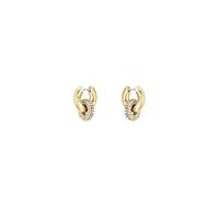 Paar Creolen BOSS "LIVE PRECIOUS", gold (gelbgoldfarben, edelstahlfarben, kristallweiß, kristallweiß), Ohrringe, Damen, Edelstahl, mit Preciosa Crystal - Einhänger abnehmbar (71581950-0) gelbgoldfarbe