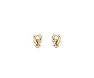 Paar Creolen BOSS "LIVE PRECIOUS", gold (gelbgoldfarben, edelstahlfarben, kristallweiß, kristallweiß), Ohrringe, Damen, Edelstahl, mit Preciosa Crystal - Einhänger abnehmbar (71581950-0) gelbgoldfarbe