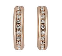 Paar Creolen BUCKLEY LONDON "Messing rosévergoldet mit Kristallen", Damen, Gr. one-size, Messing, rosa (rosa, weiß), Ohrringe (303266-0) rosa, weiß