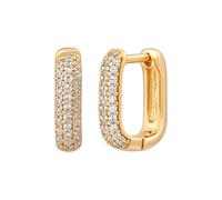 Paar Creolen CAÏ "925 Silber vergoldet Zirkonia", gelb (gelb, weiß), Ohrringe, Damen, one-size, Silber 925 (Sterlingsilber), Paar Creolen (54441337-0)