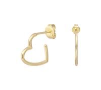 Paar Creolen CAÏ "925 Sterling Silber gelb vergoldet Herz klein", gelb, Ohrringe, Damen, one-size, Silber 925 (Sterlingsilber), Paar Creolen (37709247-0)