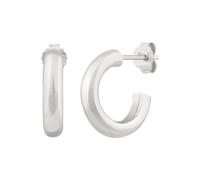 Paar Creolen CAÏ "925 Sterling Silber rhodiniert chunky", weiß, Ohrringe, Damen, one-size, Silber 925 (Sterlingsilber) (36510049-0) weiß