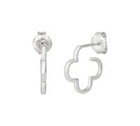 Paar Creolen CAÏ "925 Sterling Silber rhodiniert Kleeblatt klein", silber (weiß), Ohrringe, Damen, one-size, Silber 925 (Sterlingsilber) (92118807-0) weiß