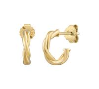Paar Creolen CAÏ "925 Sterling Silber vergoldet twisted small", gelb, Ohrringe, Damen, one-size, Silber 925 (Sterlingsilber) (48618833-0) gelb