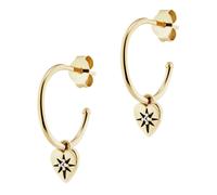 Paar Creolen CAÏ "925/- Sterling Silber vergoldet Zirkonia Herz", gelb, weiß, Ohrringe, Damen, one-size, Silber 925 (Sterlingsilber) (89394535-0) gelb, weiß