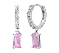 Paar Creolen CAÏ, pink (weiß, rosa), Ohrringe, Damen, one-size, Silber 925 (Sterlingsilber) (84781019-0) weiß, rosa