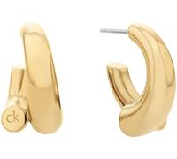 Paar Creolen CALVIN KLEIN "CK SPIRAL", gelb (gelbgoldfarben, edelstahlfarben), Ohrringe, Damen, 17,5mm, Edelstahl (29019631-0) gelbgoldfarben, edelstahlfarben