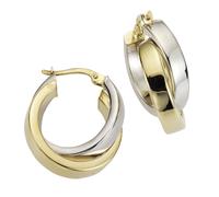 Paar Creolen CELESTA "333/- Gelbgold bicolor", gelb, Ohrringe, Damen, one-size, Gold (497122-0) gelb