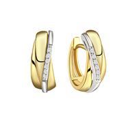 Paar Creolen CELESTA "375/- Gelbgold Weißgold", bunt (mehrfarbig, weiß), Ohrringe, Damen, one-size, Gold (13297555-0) mehrfarbig, weiß