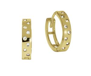 Paar Creolen CELESTA "375/- Gelbgold Zirkonia", gelb (gelb, weiß), Ohrringe, Damen, one-size, Gold (67711318-0) gelb, weiß