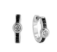 Celesta Silber Ohrring 925/- Sterling Silber Zirkonia Schwarz 1,4Cm Glänzend